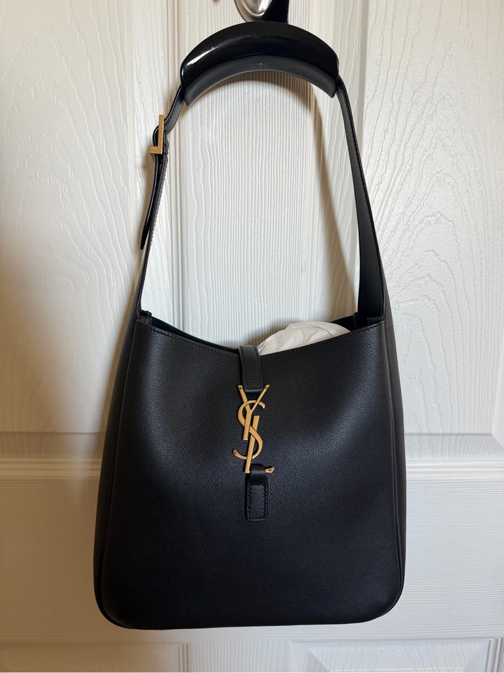 Saint Laurent Black Le A 5 7 Supple Hobo Small With Zoomoni Organizer - BNIB - Picture 6 of 16